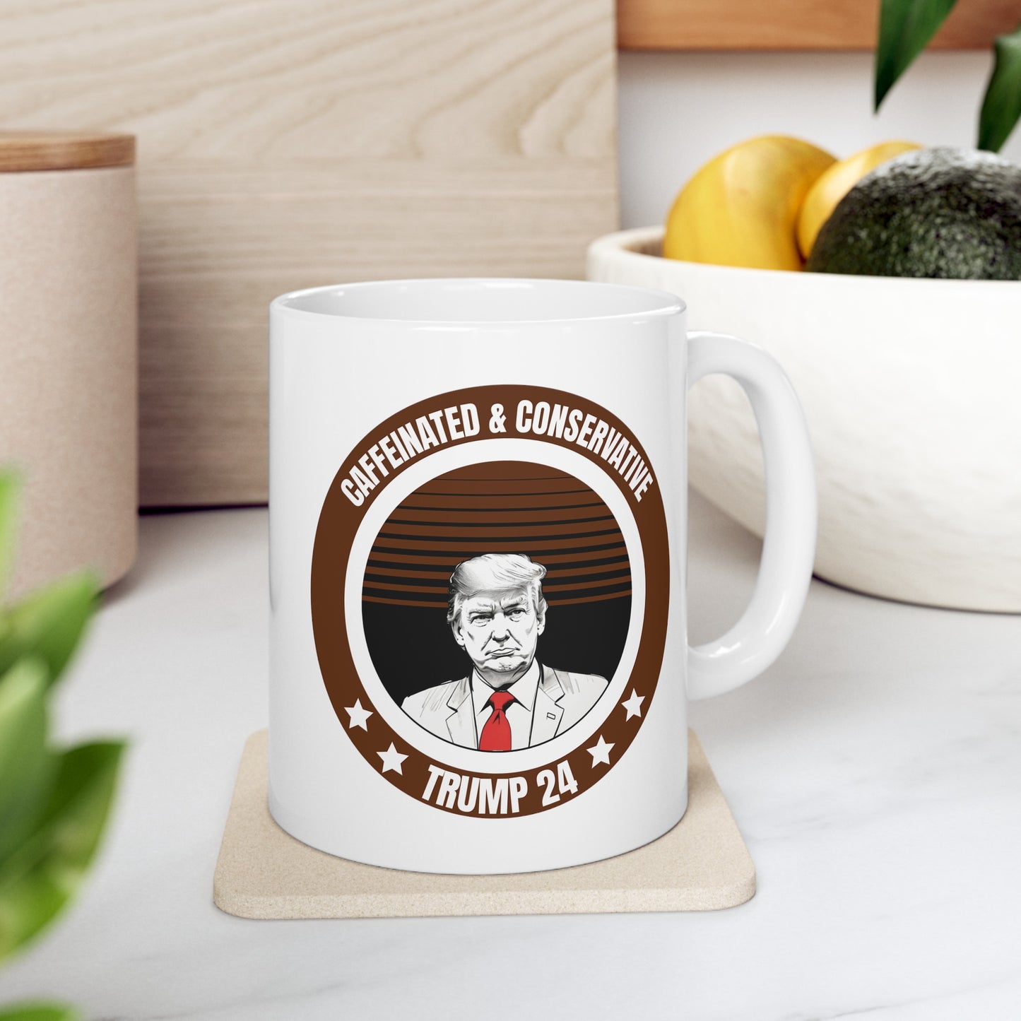 Caffeinated & conservative Mug , 11oz